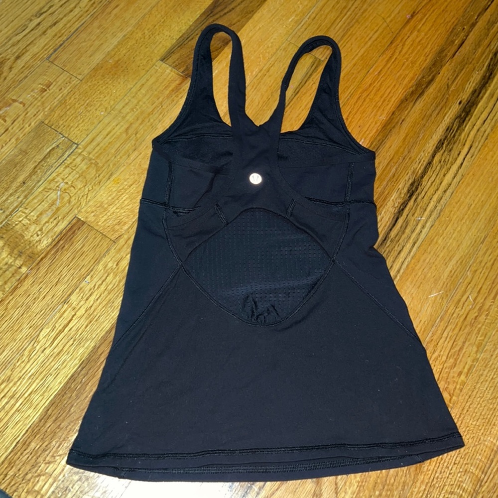 LULULEMON Womens Black Crossback Mesh Panel Workout Yoga